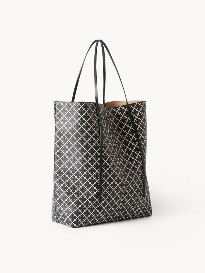 Bags Women By Malene Birger Abrille Printed Tote Bag Black Bags Women By Malene Birger Abrille Printed Tote Bag Black