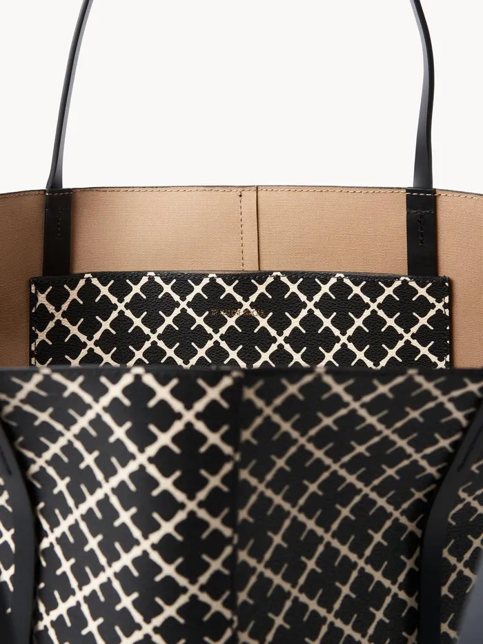 Bags Women By Malene Birger Abrille Printed Tote Bag Black Bags Women By Malene Birger Abrille Printed Tote Bag Black
