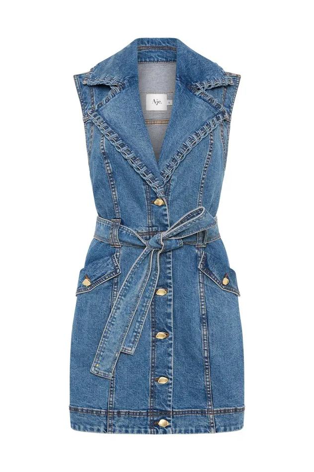 Balance Denim Mini Dress 90039s Wash Women Aje Denim