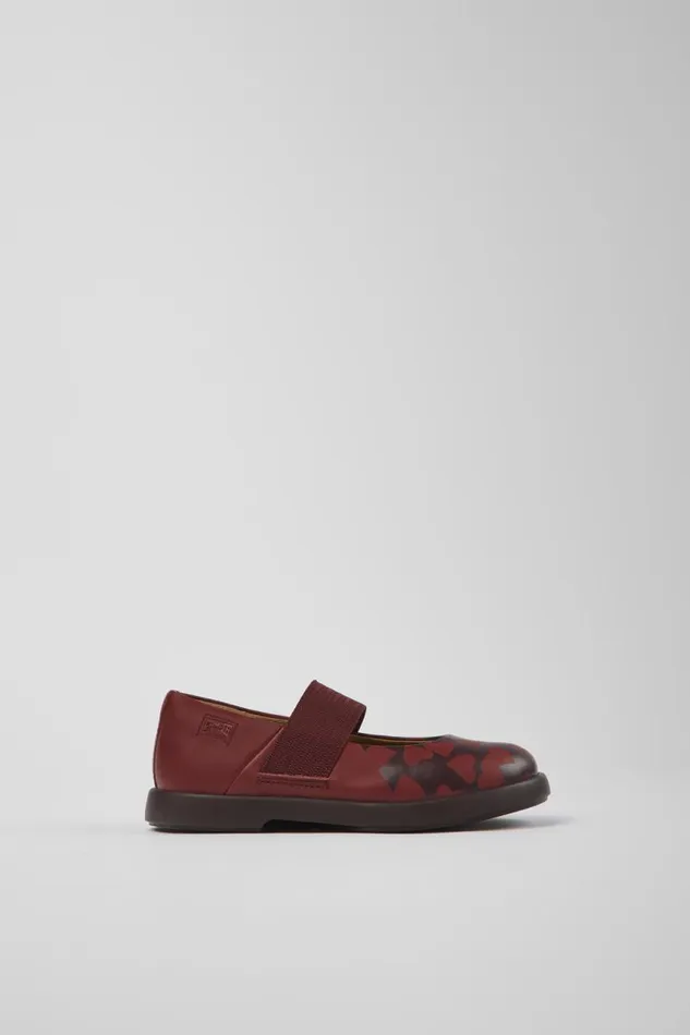 Ballerinas Kids Camper Twins Burgundy Leather Mary Jane Shoes