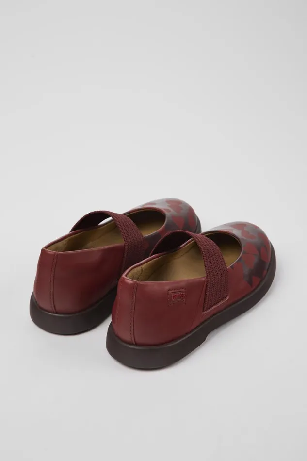 Ballerinas Kids Camper Twins Burgundy Leather Mary Jane Shoes