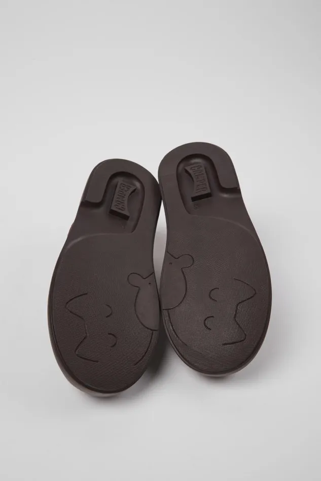 Ballerinas Kids Camper Twins Burgundy Leather Mary Jane Shoes