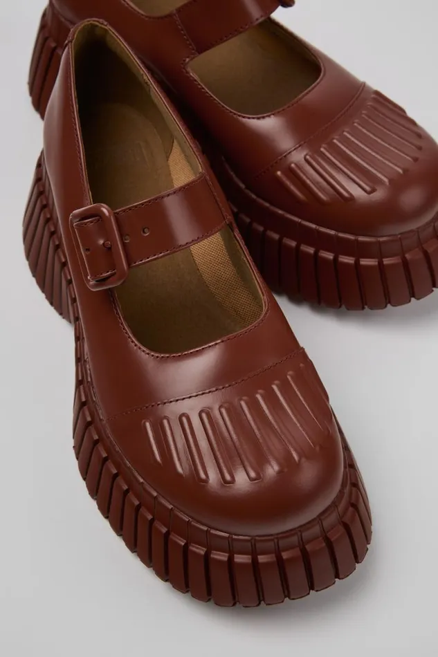 Ballerinas Women Camper BCN Red Leather Shoe
