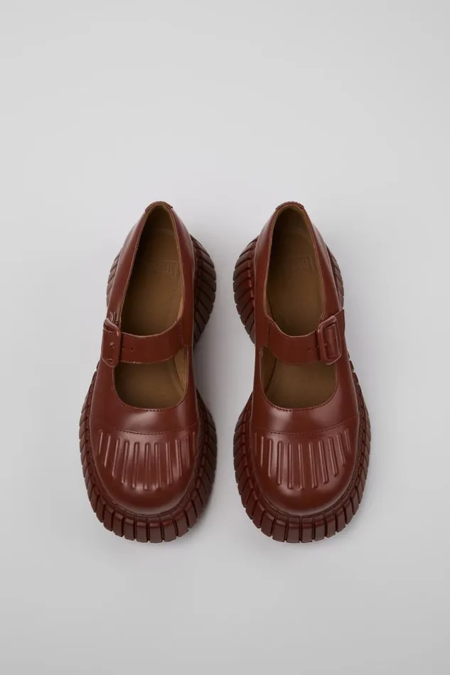 Ballerinas Women Camper BCN Red Leather Shoe