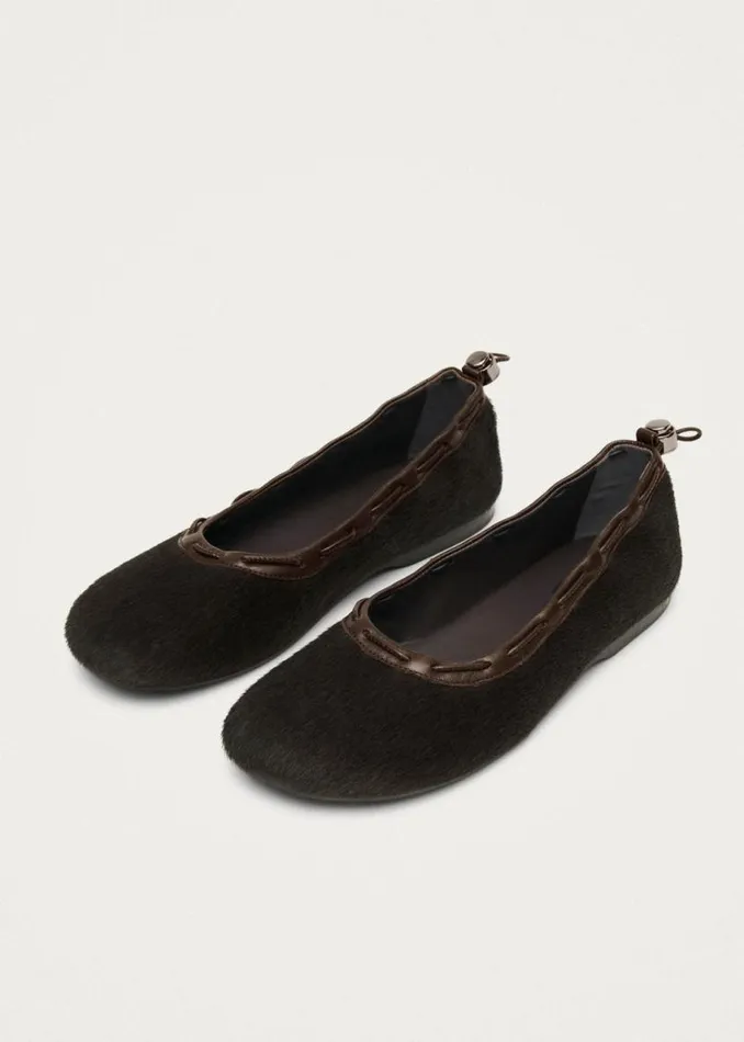 Ballet Flats Women ALOHAS Gill Soft Brown Leather Ballet Flats