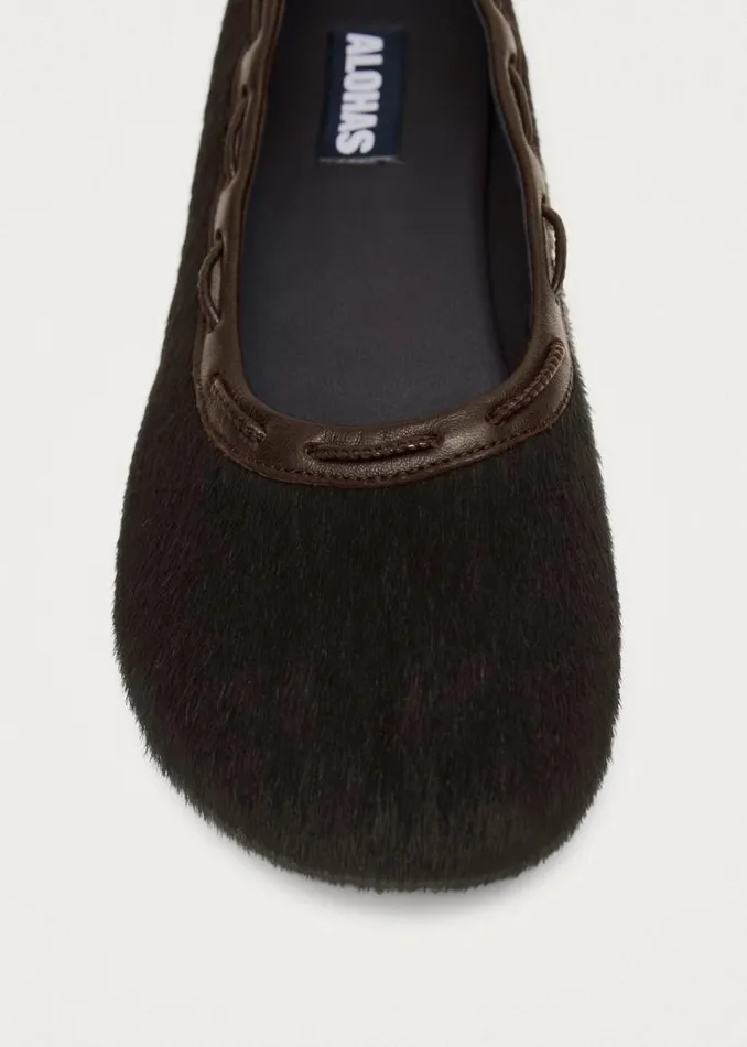 Ballet Flats Women ALOHAS Gill Soft Brown Leather Ballet Flats