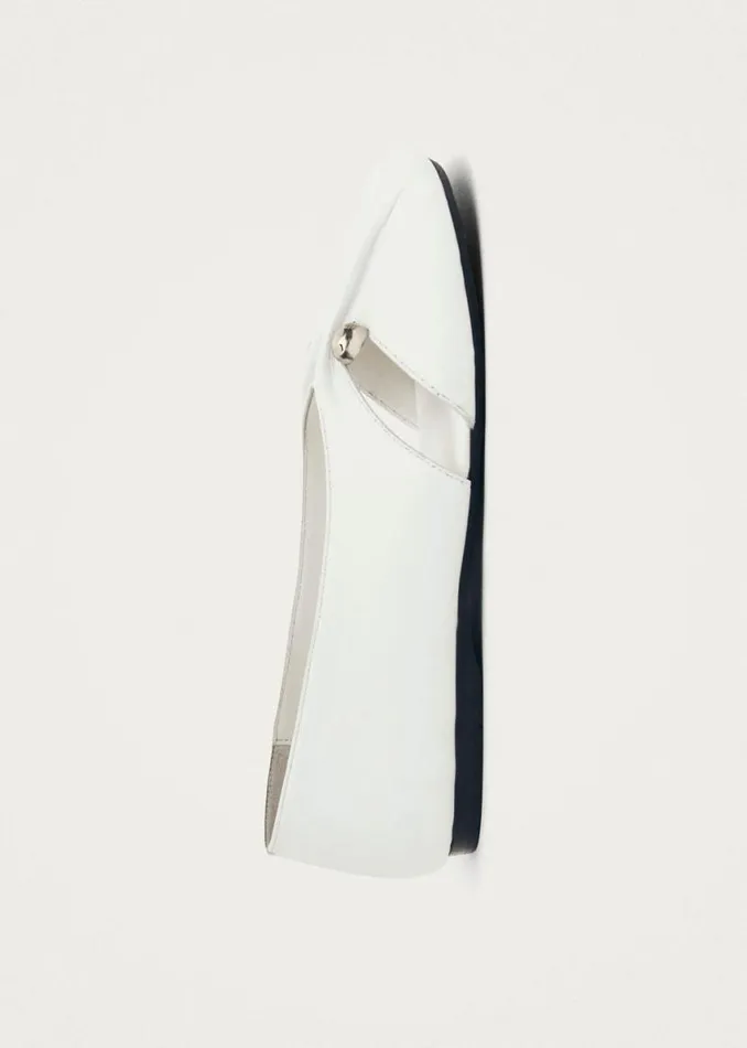 Ballet Flats Women ALOHAS Ravena White Leather Ballet Flats