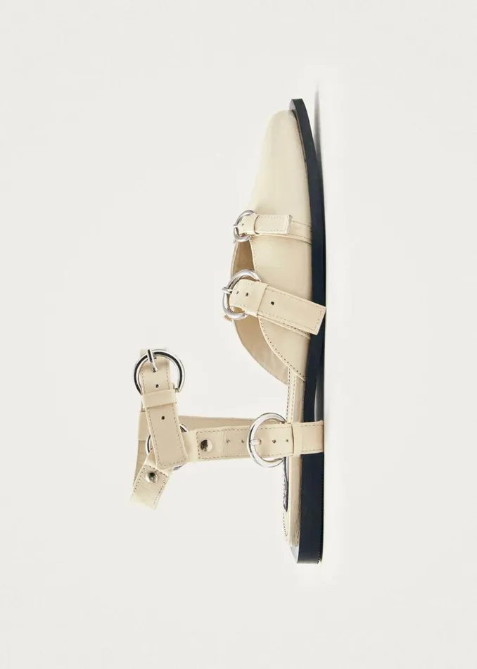Ballet Flats Women ALOHAS Thalara Onix Cream Leather Ballet Flats