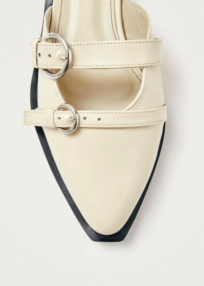 Ballet Flats Women ALOHAS Thalara Onix Cream Leather Ballet Flats