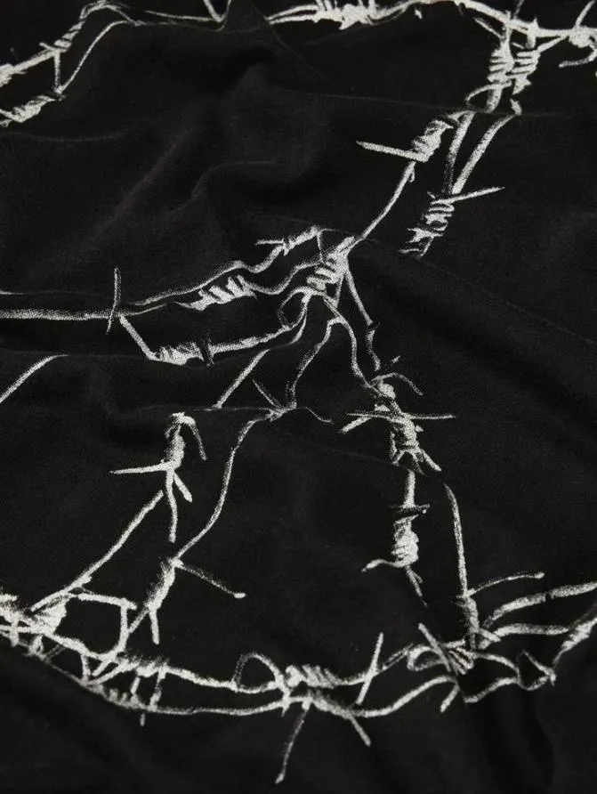 BARBWIRE PEACE TEE Black Clothing John Varvatos Graphic Tees