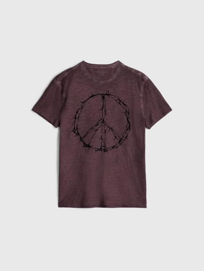 BARBWIRE PEACE TEE Dark Moss Clothing John Varvatos Graphic Tees