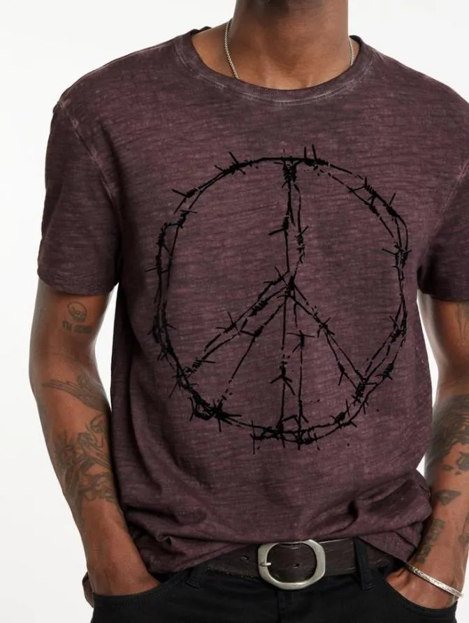 BARBWIRE PEACE TEE Dark Moss Clothing John Varvatos Graphic Tees