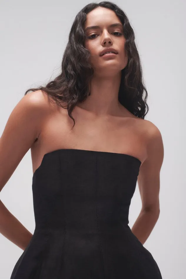 Baret Strapless Mini Dress Black Women Aje Mini Dresses