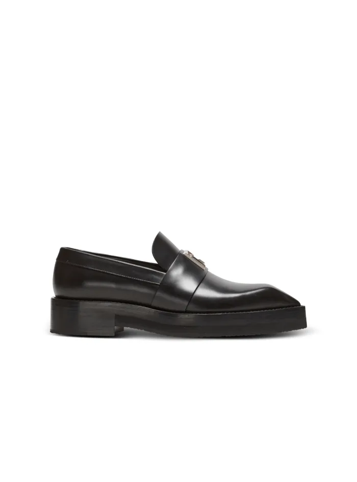Ben Smooth Leather Loafers Black Men Balmain Loafers