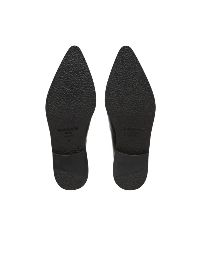 Ben Smooth Leather Loafers Black Men Balmain Loafers