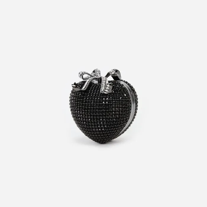 Black Crystal Heart Clutch Women Self Portrait Clutch Bags Black Crystal Heart Clutch Women Self Portrait Clutch Bags