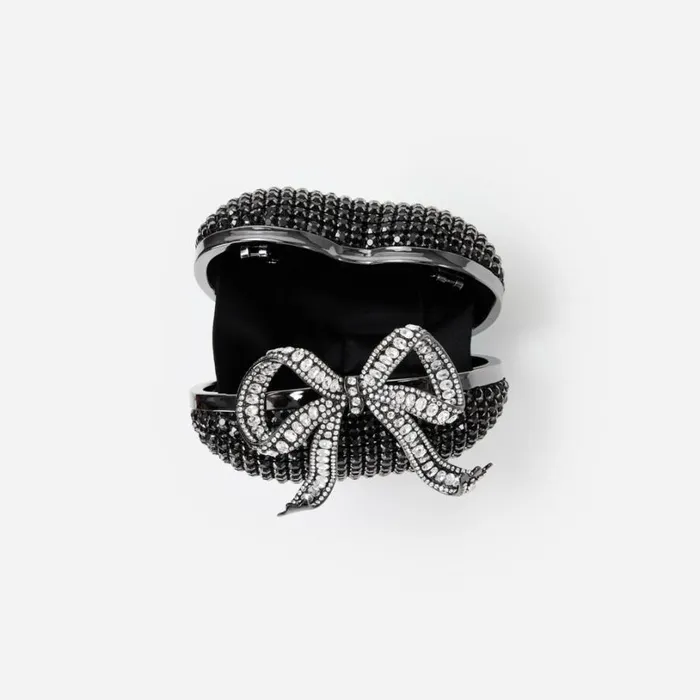 Black Crystal Heart Clutch Women Self Portrait Clutch Bags Black Crystal Heart Clutch Women Self Portrait Clutch Bags
