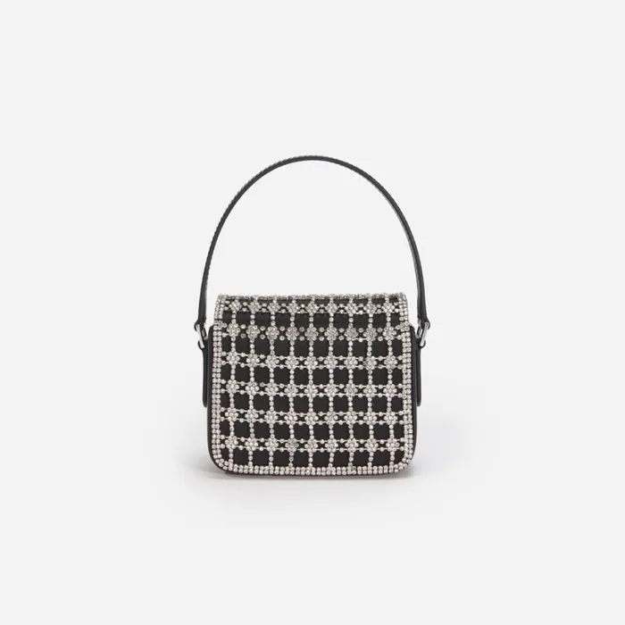 Black Crystal Micro Bag Women Self Portrait Mini