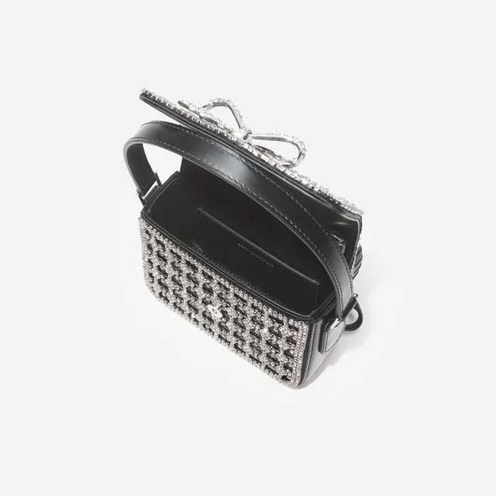 Black Crystal Micro Bag Women Self Portrait Mini
