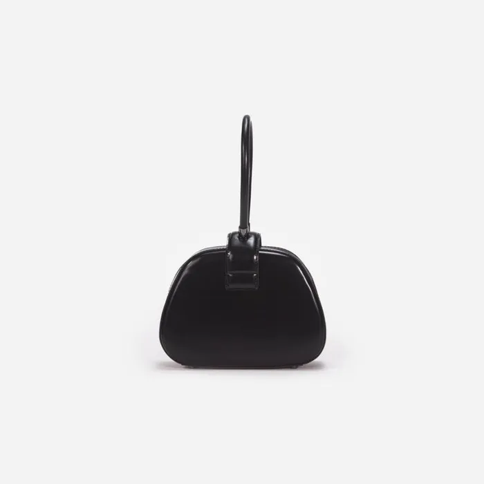 Black Leather Top Handle Mini Bag Women Self Portrait Mini