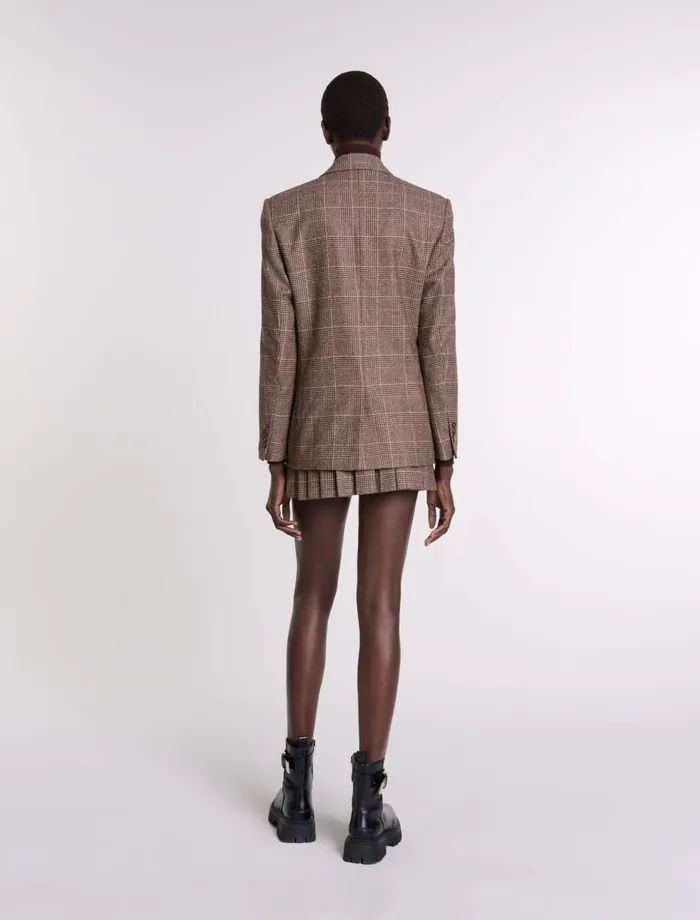 Blazers and Jackets Women Maje Suit Jacket Brown Checks