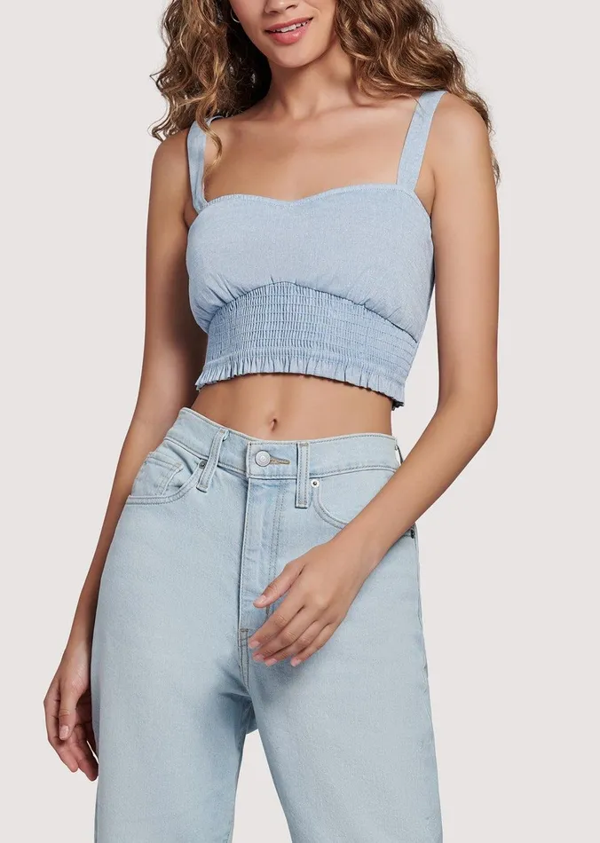 Blue Lagoon Crop Top Blue Women Lost Wander Tops