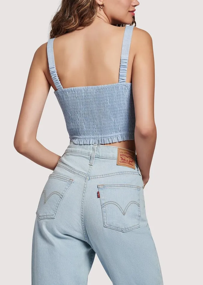Blue Lagoon Crop Top Blue Women Lost Wander Tops