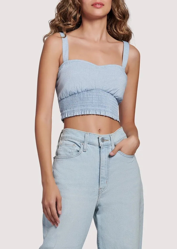 Blue Lagoon Crop Top Blue Women Lost Wander Tops