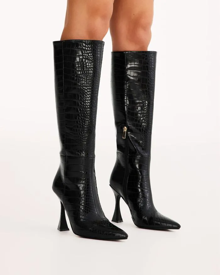 Boots Billini Knee High Boots INIYAH BLACK CROC