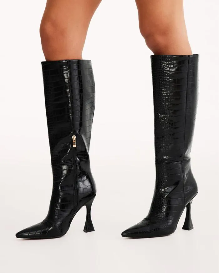 Boots Billini Knee High Boots INIYAH BLACK CROC