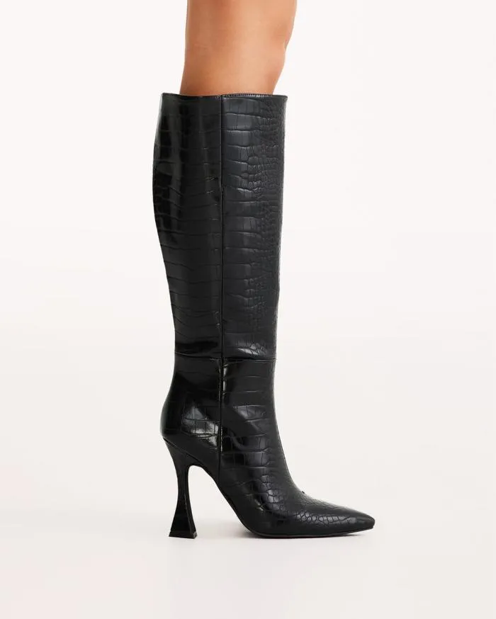 Boots Billini Knee High Boots INIYAH BLACK CROC