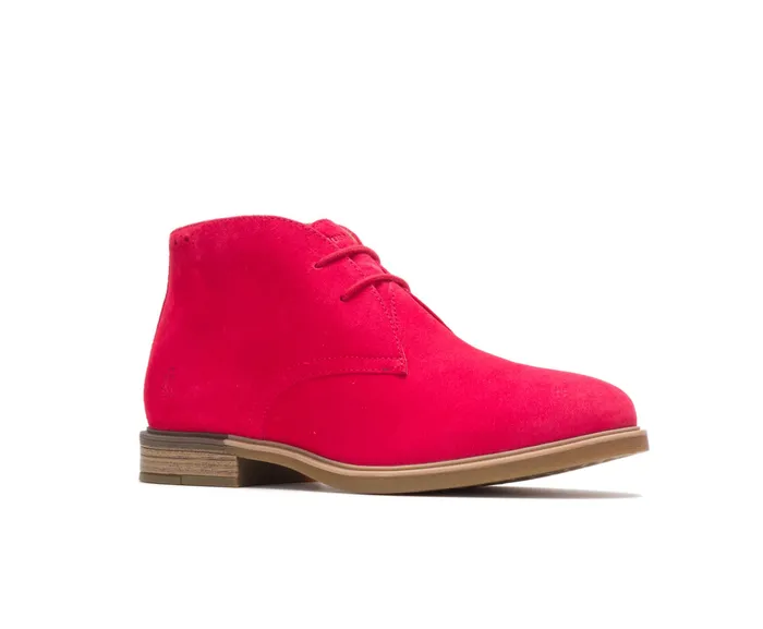 Boots Hush Puppies Women Bailey Chukka Boot Fire Red Suede