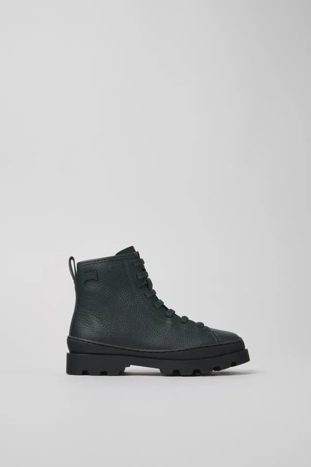 Boots Kids Camper Brutus Dark Green Leather Ankle Boots
