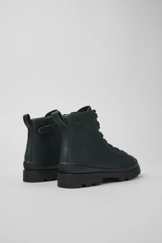 Boots Kids Camper Brutus Dark Green Leather Ankle Boots