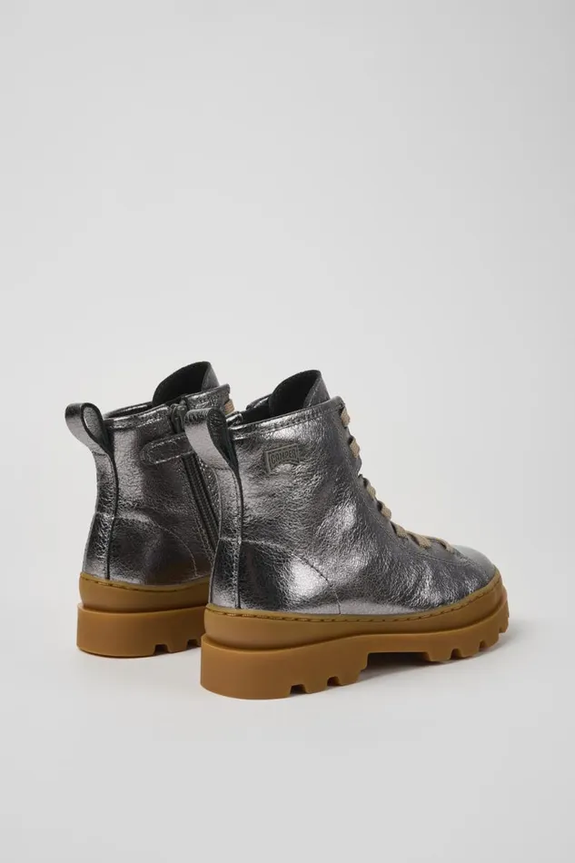 Boots Kids Camper Brutus Gray Leather Ankle Boots Boots Kids Camper Brutus Gray Leather Ankle Boots