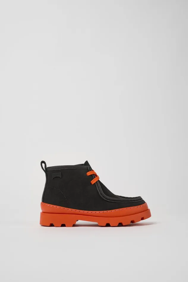 Boots Kids Camper Brutus Grey Leather And Nubuck Ankle Boots