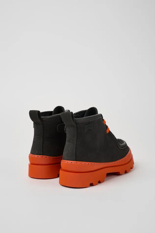 Boots Kids Camper Brutus Grey Leather And Nubuck Ankle Boots