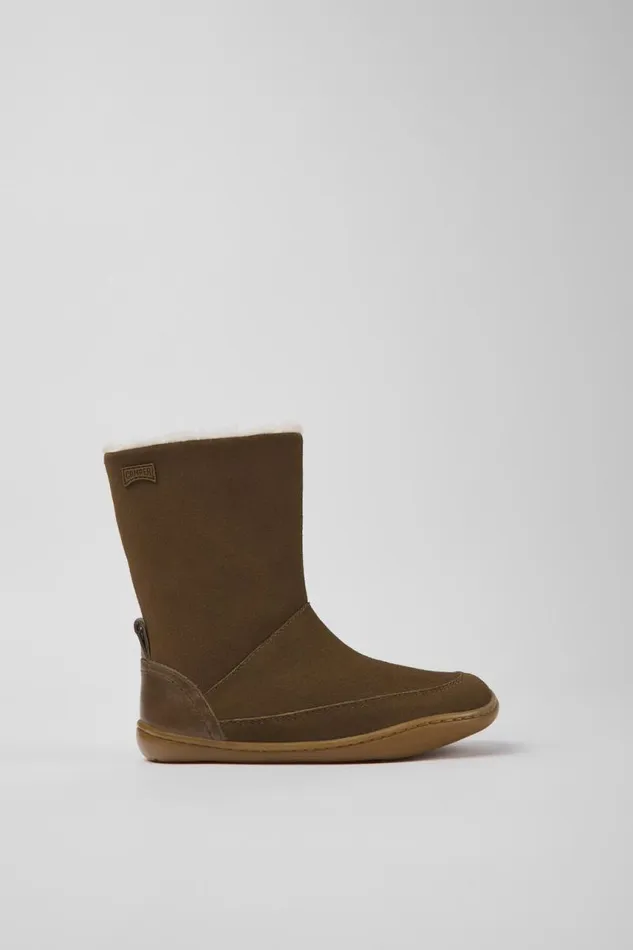 Boots Kids Camper Peu Brown Nubuck And Leather Boots