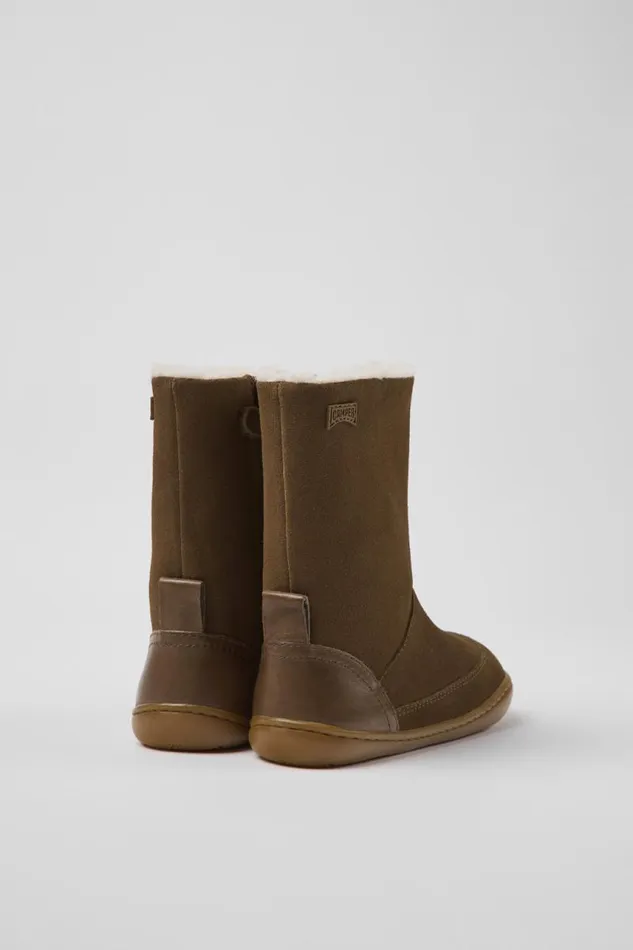 Boots Kids Camper Peu Brown Nubuck And Leather Boots