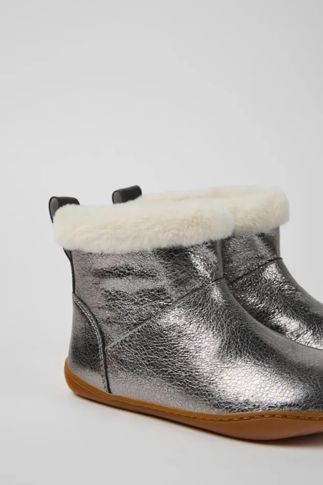 Boots Kids Camper Peu Gray Leather Boots