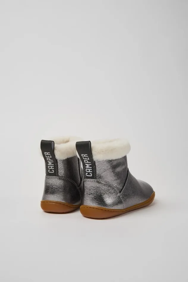 Boots Kids Camper Peu Gray Leather Boots