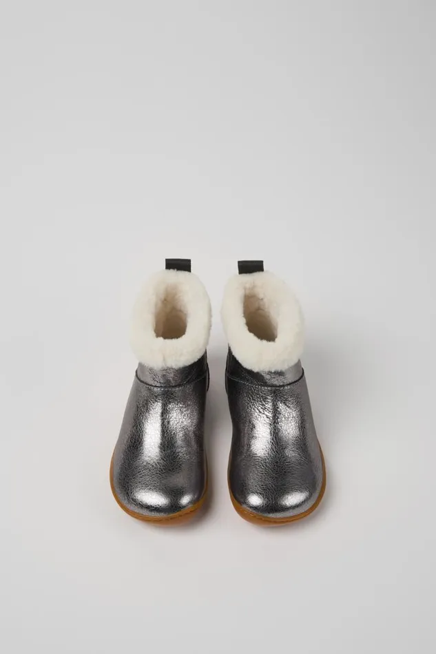 Boots Kids Camper Peu Gray Leather Boots