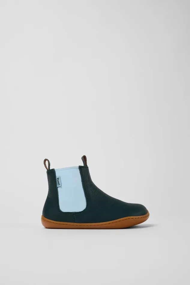 Boots Kids Camper Peu Green Leather Ankle Boots