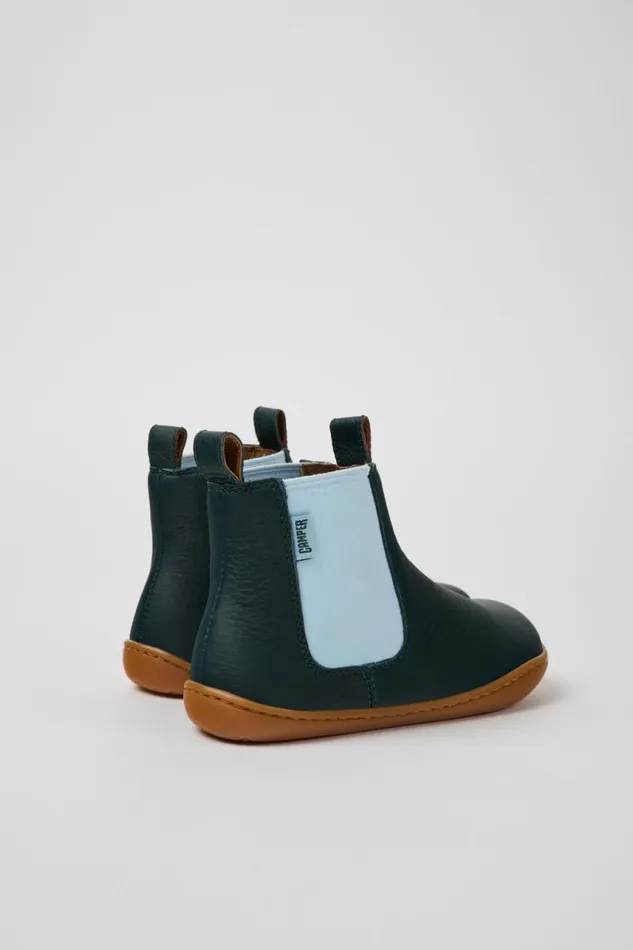 Boots Kids Camper Peu Green Leather Ankle Boots