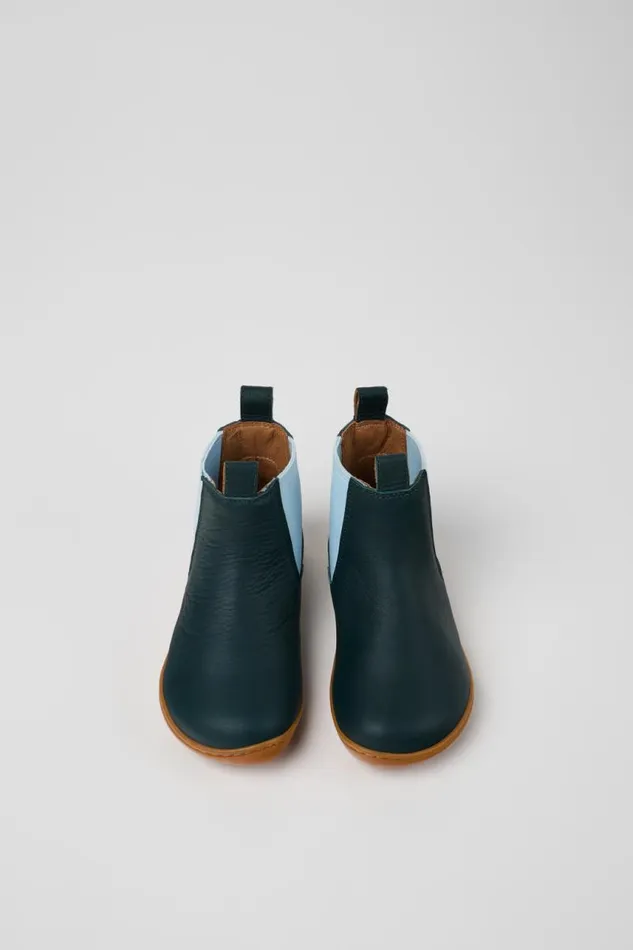 Boots Kids Camper Peu Green Leather Ankle Boots