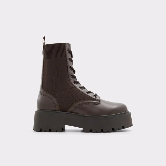 Boots Women ALDO Talaleryknit Combat Ankle Boot 8211 Brown
