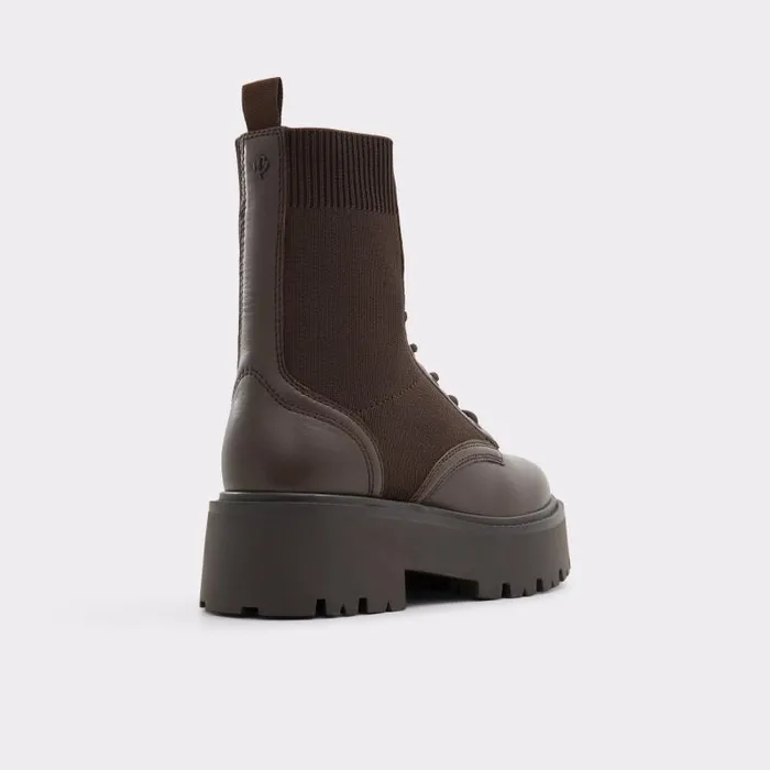 Boots Women ALDO Talaleryknit Combat Ankle Boot 8211 Brown