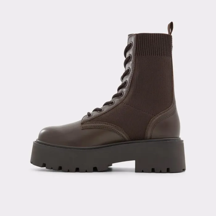 Boots Women ALDO Talaleryknit Combat Ankle Boot 8211 Brown
