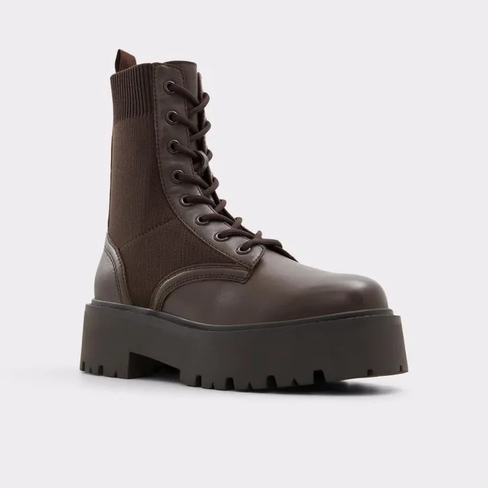 Boots Women ALDO Talaleryknit Combat Ankle Boot 8211 Brown