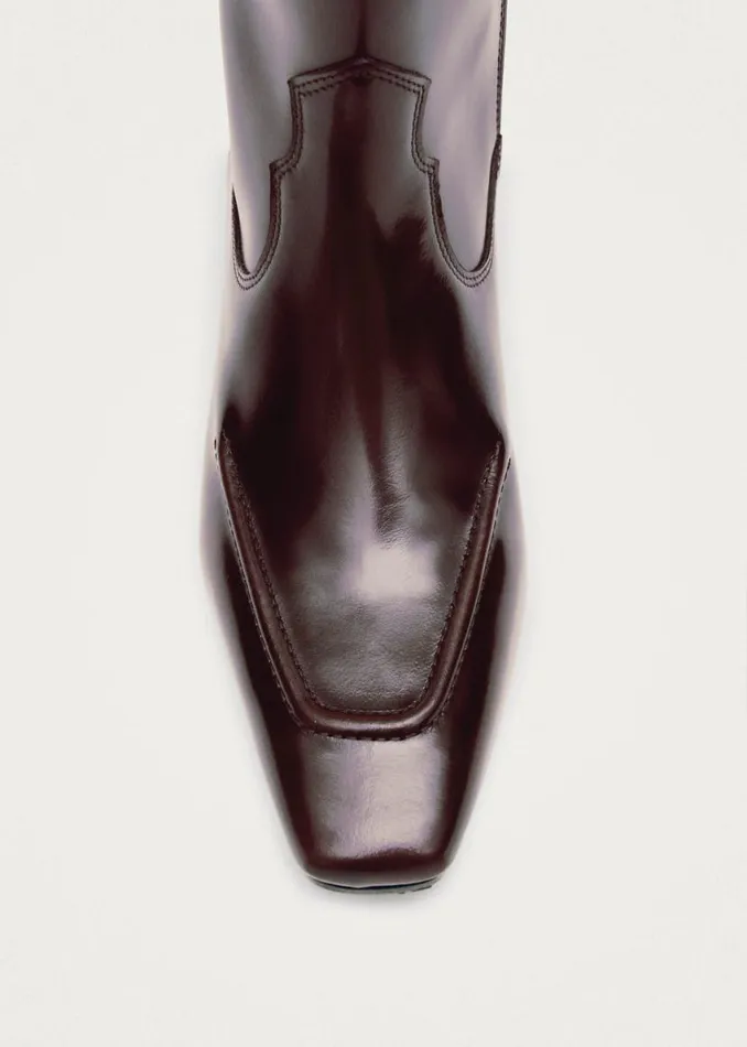 Boots Women ALOHAS Chase Brushed Burgundy Leather Boots